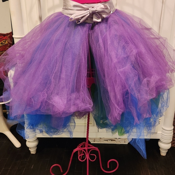 Hugh purple green &blue three layered costom TUTU/SILK RIBBON. - Picture 5 of 6
